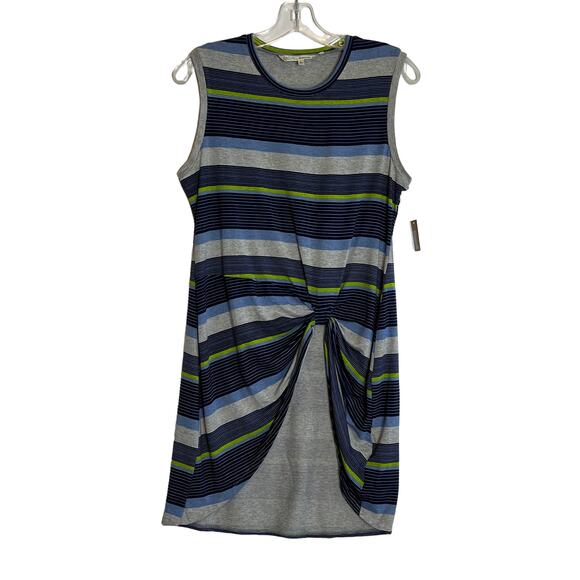Rachel Rachel Roy Sleeveless Striped Twisted High-Low Tunic Top Morning Blue - Picture 1 of 12